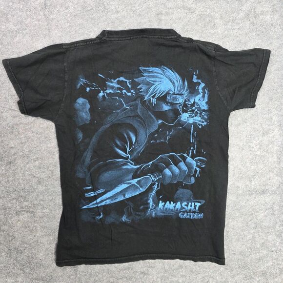 Kakashi Gaiden Shirt Medium Black Anime Naruto Graphic Double Sided Tee - Picture 7 of 8
